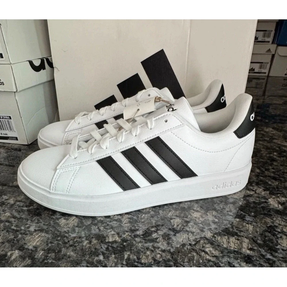 Adidas Grand Court 2.0 Mens Sneakers White Black GW9195 Size 11